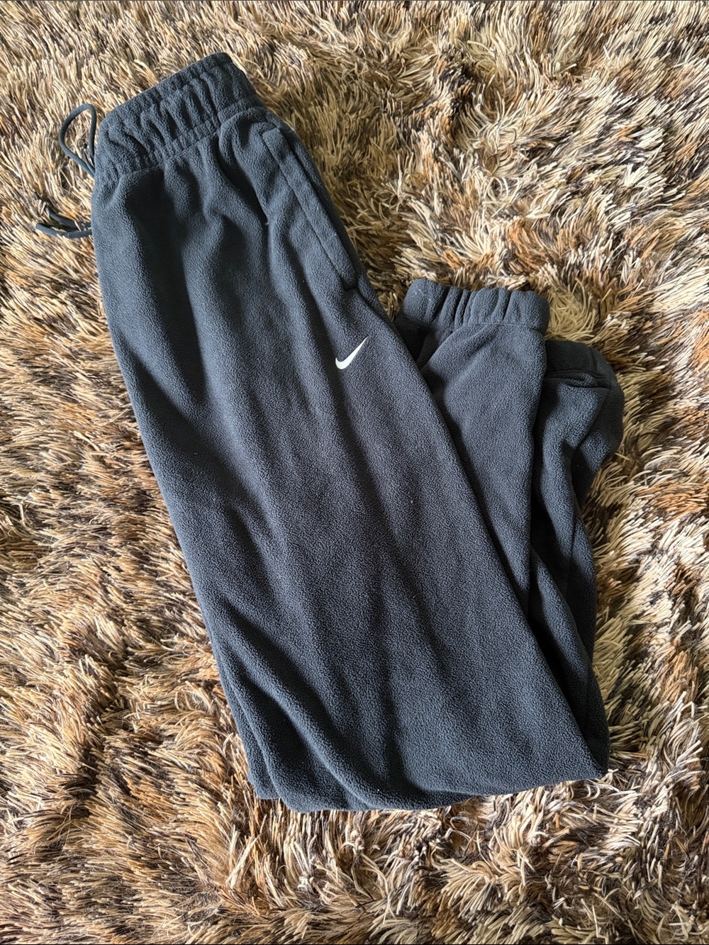 Nike Black Fleece Joggers with White Swoosh